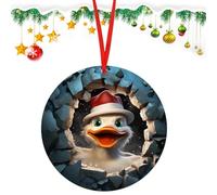 Ornement Canard de Ferme - Bois 8x8cm Pièce Décorative Design 2D | Pendentif Suspendu des fêtes avec détails vibrants Support d'arbre, décoration de véhicule, décoration de Saison Rustique | Maison,