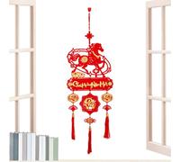 Ornement Cheval du Nouvel an Chinois - Décor Maison Vietnamien en Feutre Et Papier Découpé,Pendentif du Nouvel an Chinois - pour Magasins Écoles Bureaux Cafés Librairies Salon Chevet Fête