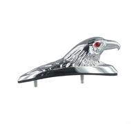 Ornement chromé pour cadre avant de moto avec tête d'aigle avec yeux lumineux pour garde-boue décoration rétro vélo pour sculpture modèle en métal 15,5 cm