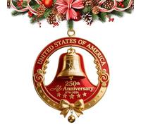 Ornement Cloche 2D | Pendentif Amérique 250e en Acrylique Plat,Clochette de Porte Patriotique pour Anniversaire 1776-2026 Arbre de Noël Salon Dortoir Terrasse