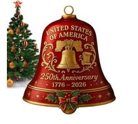 Ornement Clochette commémorative - Clochette décorative 250e anniversaire, Accent de fête suspendu, ornement festif en métal, décoration de vacances rustique | pour jardin arrière-cour chemin défilé