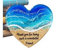 Ornement Coeur Poche Plage | Décorations Thème de - Décoration Maison pour Collection Femmes Diplômés Étudiants Enseignants Méditation Bureau Fête