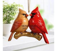 Ornement commémoratif cardinal nostalgique vintage personnalisé, ornements de Noël cardinal rouge personnalisé, ornements de condoléances pour la perte d'un être cher, ornement de condoléances de