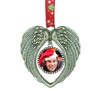 Ornement Commémoratif des Ailes d'ange - 0,98 Pouce, Un Morceau De Mon Cœur Est dans L'ornement du Paradis pour l'arbre De Noël | Ornement Commémoratif des Ailes d'ange en Forme De Cœur pour La Perte