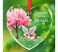 Ornement commémoratif en verre de berger australien, cadeau personnalisé de chien éternel dans nos cœurs, décoration de Noël en verre ange berger australien, décoration de Noël 2025