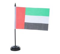 Ornement Compact du Drapeau des Émirats Arabes, Décor de Bureau | Polyester, Base Stable avec Support, Couleurs Vives Imprimées, pour Tables, Expositions et Patios