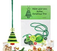 Ornement D Arbre De Noël en Boutons | Éducatif pour Les Vacances d'hiver - Kit De Loisir Créatif Ornements Boutons Sapin De Noël,pour Mur Salon Cheminée