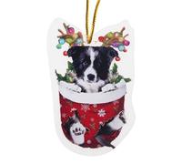 Ornement d ' Arbre de noël pour Chien, Esprits de noël, décoration Suspendue en Acrylique pour Porte de Maison, Festival, décorations de Maisons de Vacances