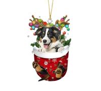 Ornement d ' Arbre de noël pour Chien, Esprits de noël, décoration Suspendue en Acrylique pour Porte de Maison, Festival, décorations de Maisons de Vacances