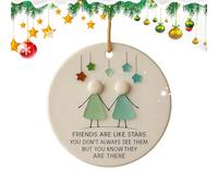 Ornement d'amitié - Acrylique 3,15 x 3,15 x 0,39 pouces | Décorations d'amitié de Noël, forme de cœur sculpté à la main, décoration de pendentif souvenir faite à la main | Sœurs Pâques Femmes Geb