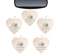 Ornement d'amitié - Lot de 5 pendentifs souvenirs en acrylique 3D | Verre de mer en forme de cœur | Décoration de vacances faite à la main | Cadeau intemporel | Arbre de Noël, maison, voyage, cartable