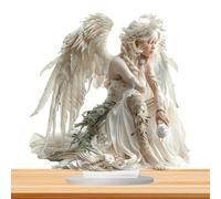 Ornement d'ange en acrylique - Figurine de bureau 2D, élégant présentoir de table, pièce décorative cristalline | Décoration d'art centre de table avec présence angélique sereine pour adultes, b