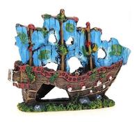 Ornement d'aquarium - Artificiel Résine Aquariums Naufrage Faire de la pêche Bateau Ornement Aménagement Paysager Décor