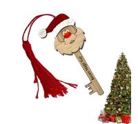 Ornement d'arbre à clés en bois, clé suspendue pour arbre de Noël | Pendentif en bois Ornement d'arbre Clé de Noël - Accessoires de scène, décoration saisonnière, bonheur, clé d'ornement