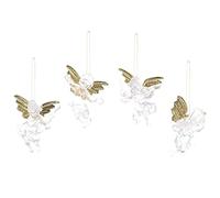 Ornement d'arbre d'ange transparent - Poupées d'ange transparent pour sapin de Noël | Anges à suspendre en verre transparent ange de Noël | Petits ornements d'arbre de Noël | 4