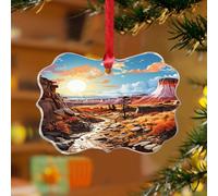 Ornement d'arbre de Noël dans le parc national de la forêt pétrifiée - Paysage de montagne - Disques en acrylique transparent - Décoration d'arbre de Noël pour amoureux de la nature ou voyageur