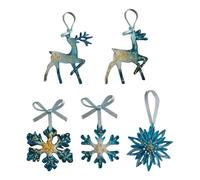 Ornement d'arbre de Noël - Décoration pendentif flocon de neige 2D en acrylique | Ornement de vacances élégant pour rebord de fenêtre, chambre à coucher, balcon, porte, mur, jardin, cour, chemin | Déc