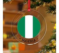 Ornement d'arbre de Noël du Nigéria, drapeau carte du monde, souvenir unique, disques en acrylique transparent, drapeaux américains, pays hispaniques, européens, asie, africain, pendentif pour
