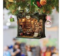 Ornement d'arbre de Noël en forme de livre, pendentif en forme d'arbre de Noël, décoration empilée en acrylique, ornements à suspendre pour bibliothèque de Noël, cadeaux pour les amateurs de livres
