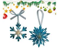 Ornement d'arbre de Noël - Pendentif flocon de neige de Noël, décoration suspendue transparente réaliste | Accessoire festif élégant pour chambre à coucher, porte, balcon, jardin, décoration de chemin