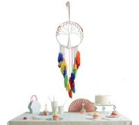 Ornement d'attrape-rêves Ornement pour Décoration Murale Attrape-Rêves Ornement Attrape-Rêves Décoration Murale Boho Attrape-Rêves en Maille Circulaire Coloré Décoration de Cas