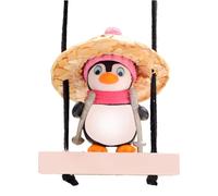 Ornement De Balançoire De Voiture - pingôuin Mignon Sur La Balançoire, Décoration De Voiture, Décoration De Voiture Adorable De pingôuin, Accessoire De Voiture Suspendu Amusant, Figurine De pingôuin