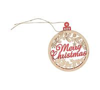 Ornement de Basswood Yizisecce, pour Joyeux Noël, Pendentif en Ampoule 3D, décoration de Maison intérieure, décoration Suspendue en Bois sculptée à la Main, Ornement de Vacances (Joyeux noël)