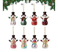 Ornement De Bonhomme De Neige,8 Pièces d'Artisanats Plats 2D,Set d Ornements Figurines de Bonhomme de Neige Décorations - pour Arbre Fête De Vacances Maison Cuisine Extérieur Jardin