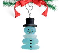 Ornement de bonhomme de neige en verre de mer | Pendentif de Noël en résine 3D | Décoration d’arbre côtier faite à la main | Décoration suspendue légère sur le thème de l'océan | pour la maison, la