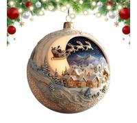 Ornement de Boule à Neige 2D Ornement de maison acrylique 2D Père Noël loup