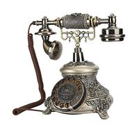 Ornement de bureau antique, téléphone de bureau à bouton de cadran Vintage rétro en bronze, ensemble de téléphone de bureau à domicile, téléphone filaire, ornement de décor de bureau à la maison