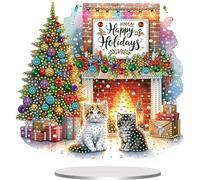 Ornement de bureau en diamant art, décoration de Noël à faire soi-même, kit de peinture diamant partielle pour table, kit DIY de diamants 5D, cadeaux décoratifs pour amis et famille
