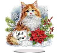 Ornement de bureau en diamant art, décoration de Noël à faire soi-même, kit de peinture diamant partielle pour table, kit DIY de diamants 5D, cadeaux décoratifs pour amis et famille