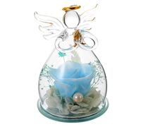 Ornement de Bureau en Fleur Préservée sous Cloche Verre, Décor Créatif