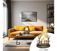 Ornement de bureau en forme de lune en acrylique pour salon, chambre à coucher, décoration d'intérieur, pièce d'art élégante pour les pièces modernes (jaune, 14 cm x 17 cm)