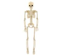 Ornement de bureau Squelette d'Halloween articulé de 40 cm, os mobiles en plastique avec chapeau haut-de-forme/cape ou effets vieillis pour bar (3 styles) (C, 40x12x5cm)