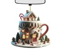 Ornement de café de Noël - Pendentif acrylique résistant, décorations de Noël | 12g de nouveauté avec détail de maison extravagant, arbre créatif suspendu pour fanatiques de ca