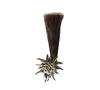 Ornement de chapeau folklorique, insigne en forme d'edelweiss avec poils de chamois