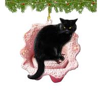 Ornement de Chat canapé Noël, Ornement pour l'arbre Noël | Pendentif Acrylique Accessoires scène saisonnière, 2D Art-Auto-Rear Mirror la cheminée,