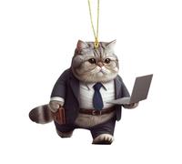 Ornement de chat de voiture, ornement de chat pour voiture - Décoration d'intérieur de voiture 2D acrylique - Pendentif pour sac à dos pour chat, ornement de chaton pour rétroviseurs intérieurs de