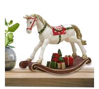 ornement de cheval à bascule de Noël - décor festif fabriqué à la main, décoration de cheval en bois | Ornement de vacances de style vintage, charmant accessoire d'arbre, parfait pour créer une atmosp