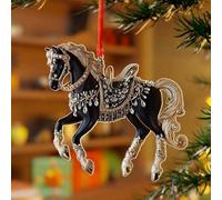Ornement de cheval, pendentif attrape-soleil en acrylique 2D avec un design élégant pour la décoration de vacances, décoration de cheval de Noël à suspendre pour femmes et filles, parfait pour une pré