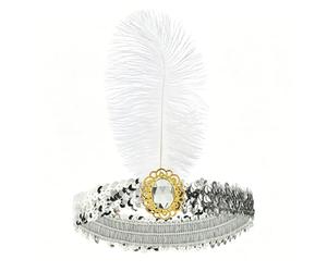 Ornement de cheveux à plumes élégant, bandeau de costume de mode pour occasions spéciales, accessoire de célébration festive, ornement de cheveux pour bal de promo