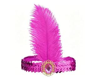 Ornement de cheveux à plumes élégant, bandeau de costume de mode pour occasions spéciales, accessoire de célébration festive, ornement de cheveux pour bal de promo