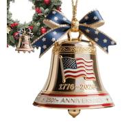 Ornement de cloche du 250e anniversaire des États-Unis - Souvenir commémoratif fondateur, 1776-2026 Symbole de célébration de l'Amérique | Décoration de vacances patriotique pour arbre de noël, mantea