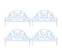 Ornement de Clôture de Jardin 4 Pièces en Plastique Blanc | Style Simple, Élégant et Classique, pour Cour et Jardin, Bordure Décorative à Poser au Sol