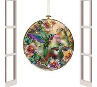 Ornement De Colibri 2D | Pendentif de Fenêtre en Acrylique 2D Colibri pour la Fête des Mères - Art Plat Intérieur Extérieur Exprimant la Gratitude | pour La Décoration du Jardin Et du Salon
