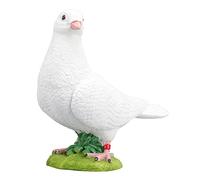 Ornement de colombes Blanches artificielles, Haute Simulation d'oiseau de Colombe en résine, Ornements d'oiseaux artificiels Blancs pour la décoration de Jardin et de Maison (Head Towards The Left