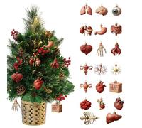 Ornement de compte à rebours de Noël - Design 2D d'organe humain en acrylique | Thème scientifique de l'Avent 24 jours, éducatif pour les infirmières, les docteurs et les étudiants | Parfait pour