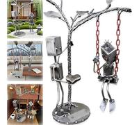 Ornement de Confession d'amour robotique, avec Ornement Artistique de Conception de balançoire, Ornement d'art de Sculpture robotique en métal fabriqué à la Main, pièce d'art de Collection